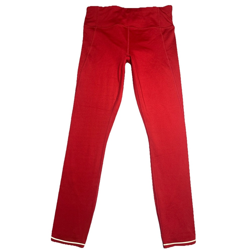 Athleta Leggings Women Red Excellent Reflective Trim High Rise Small